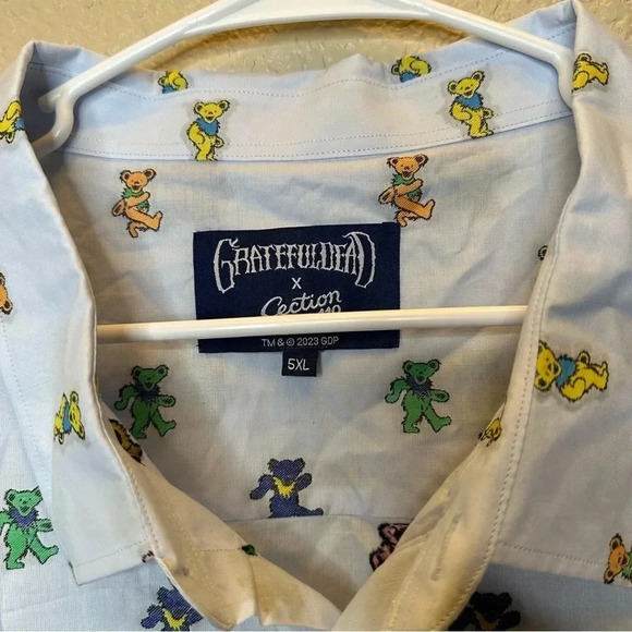 Grateful Dead section 119 dancing bears button up 5XL - Picture 3 of 7